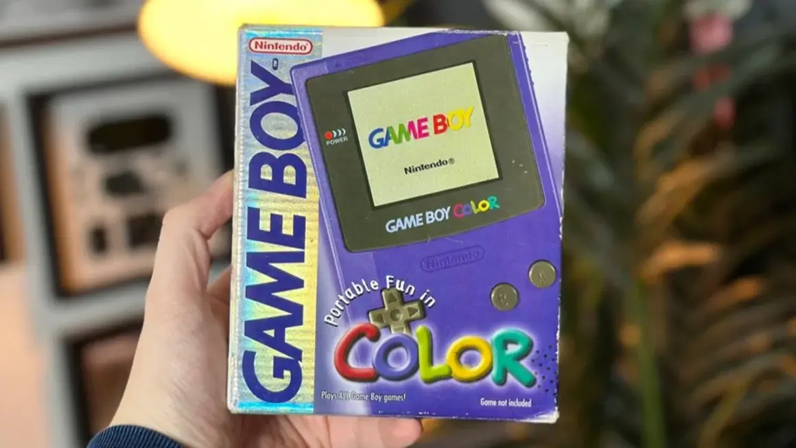 The box for a Game Boy Color in Brandon's office