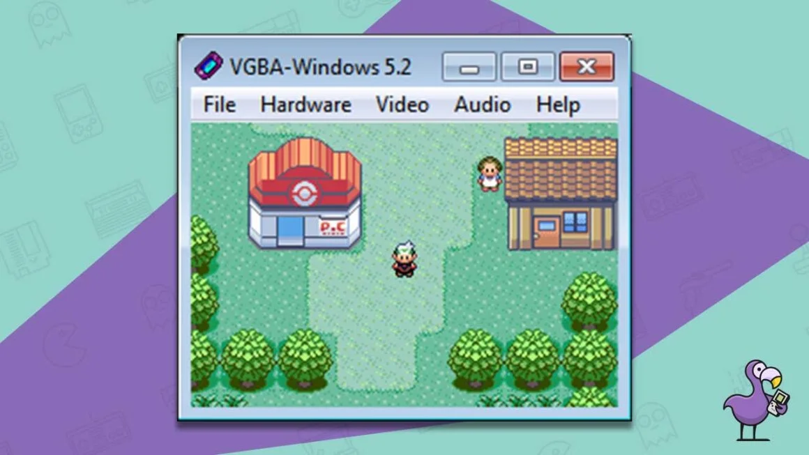 VisualBoy Advance running on Windows showing Pokemon playing
