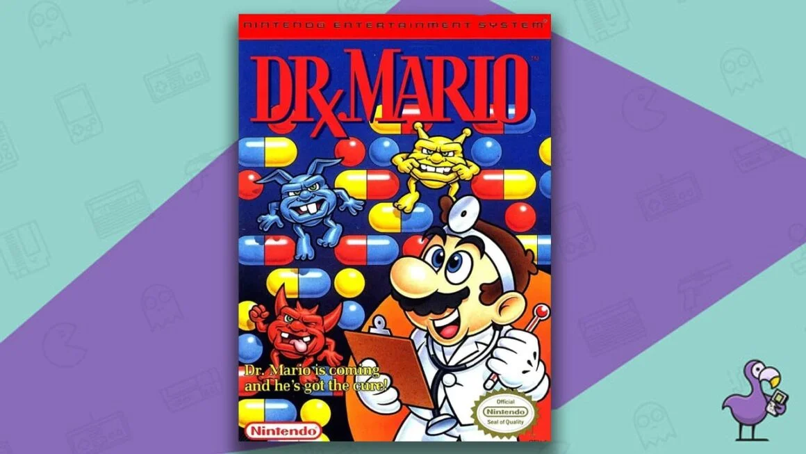 Dr Mario game box for the NES