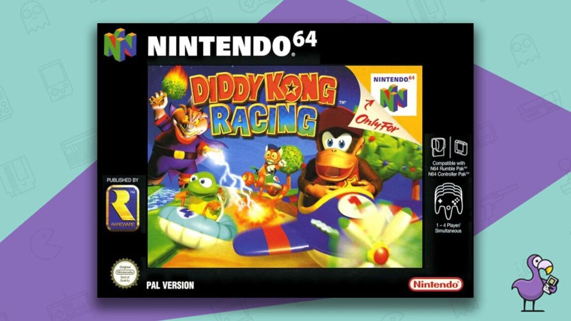 best selling Nintendo 64 games- Diddy Kong Racing game case cover art