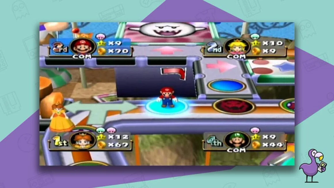 Mario on a Mario Party board