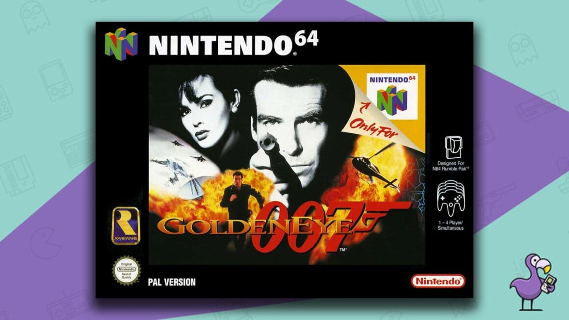 best selling Nintendo 64 games - GoldenEye 007 game case cover art 