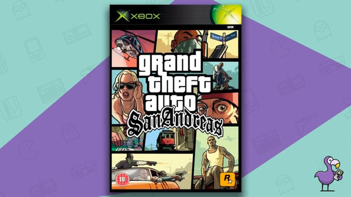 Grand Theft Auto San Andreas game box for the Xbox