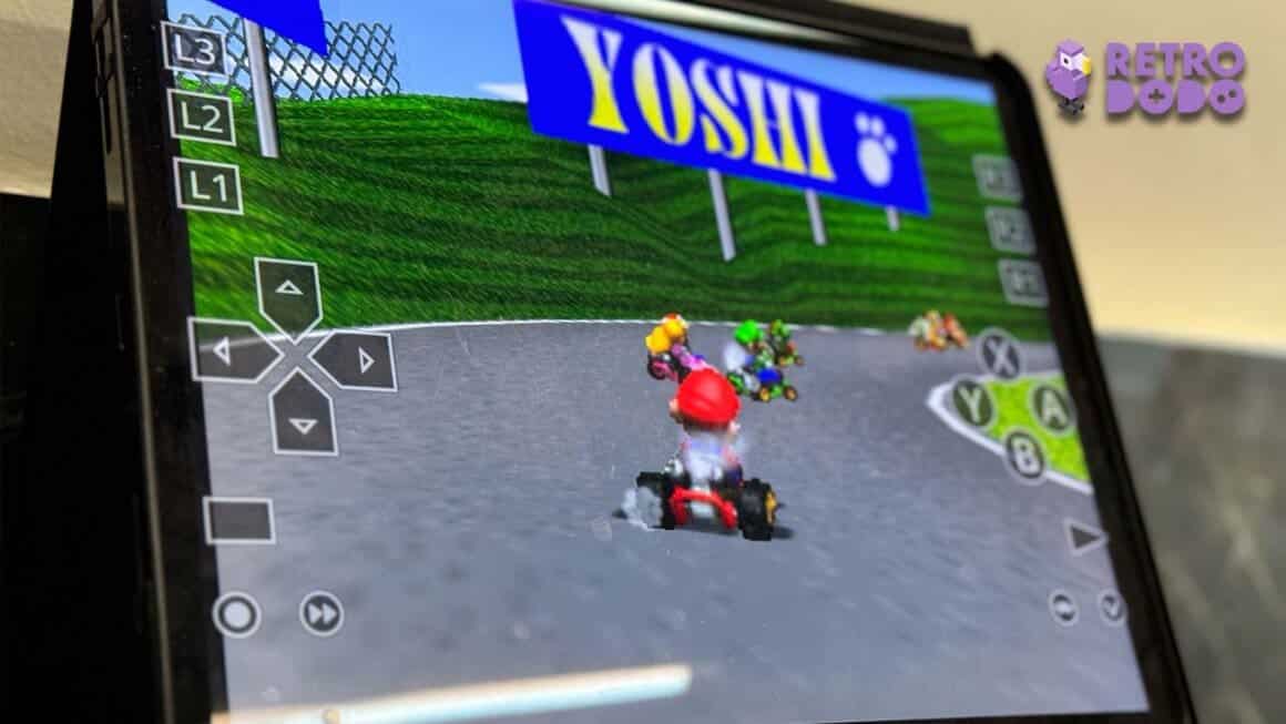 Mario Kart running on RetroArch iPad