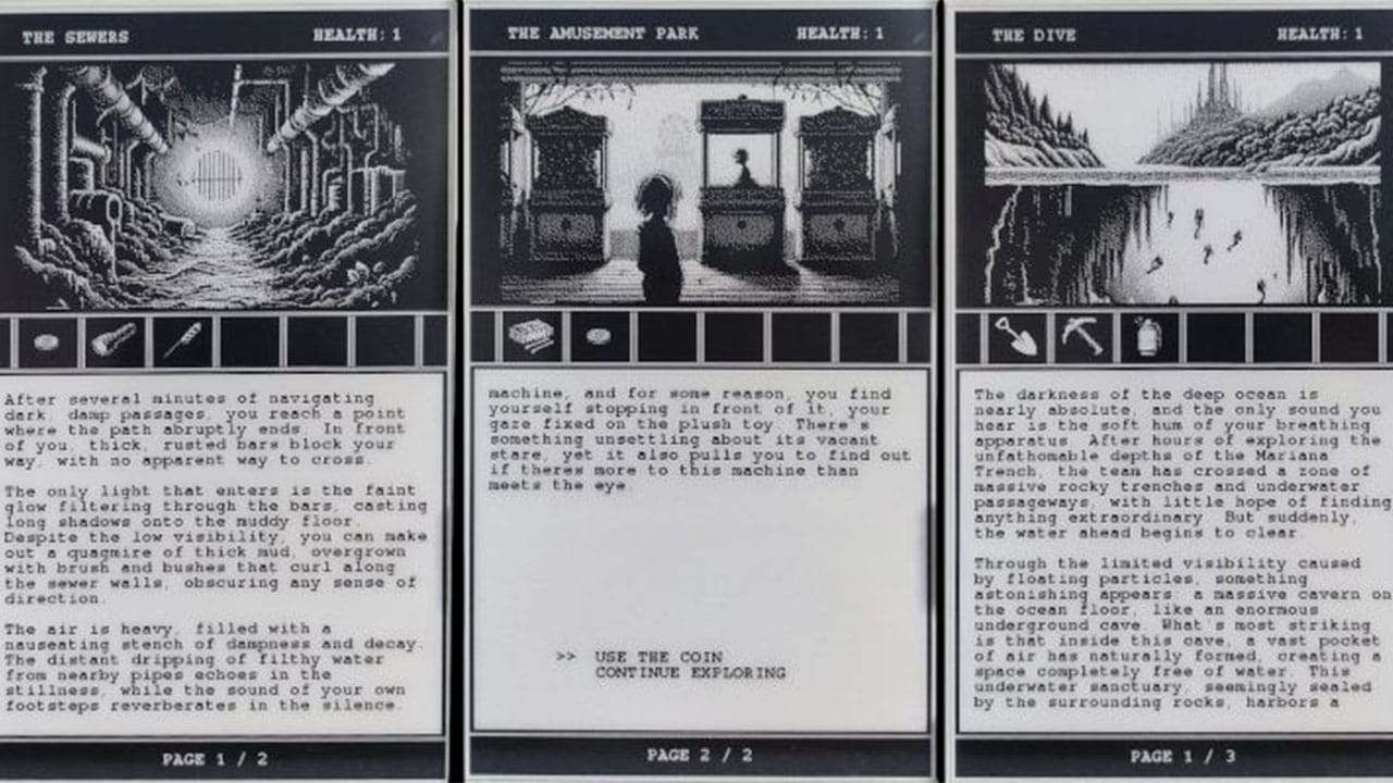 Examples of the Game Books for the console