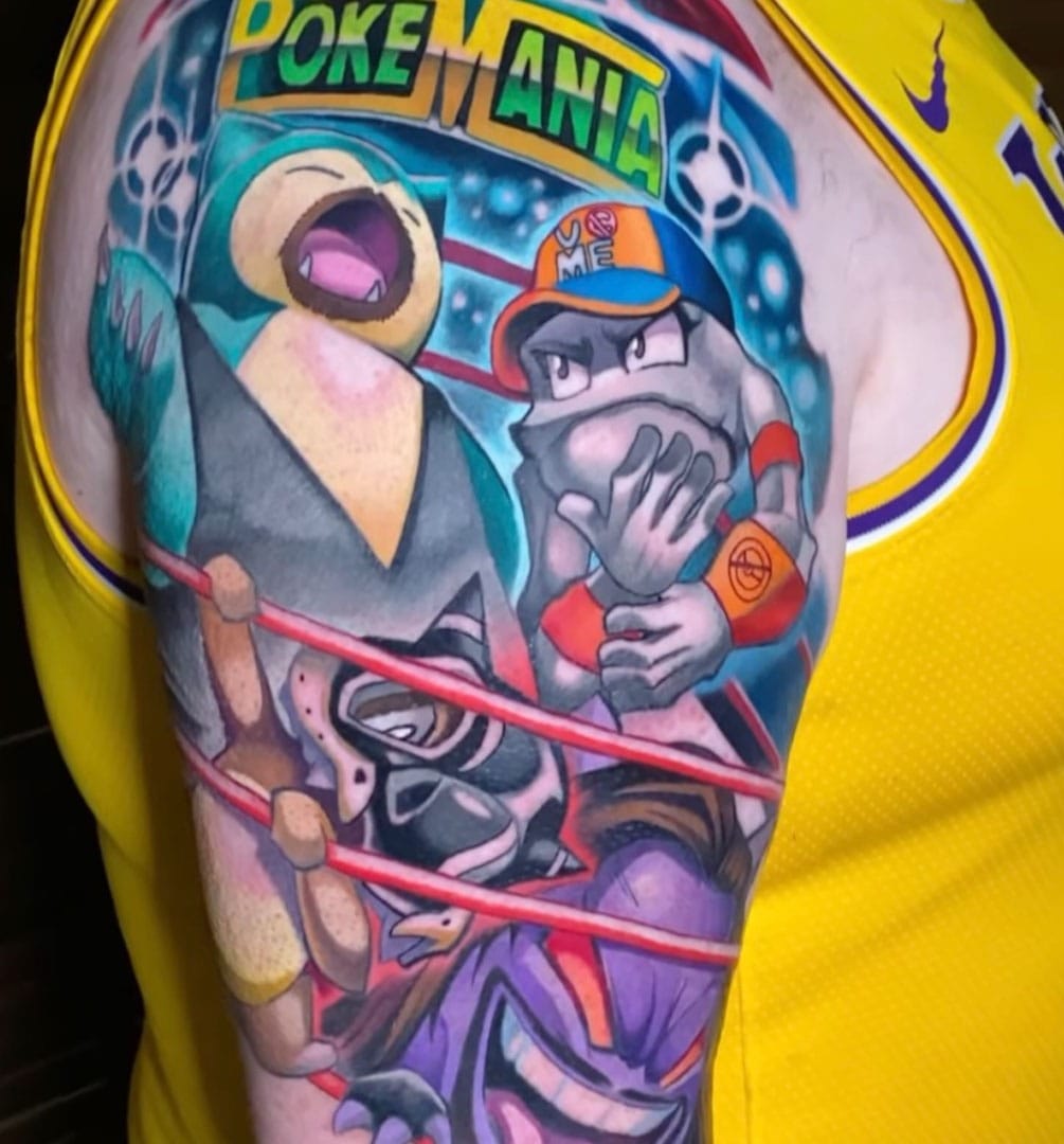 A WWE/Pokémon mashup tattoo