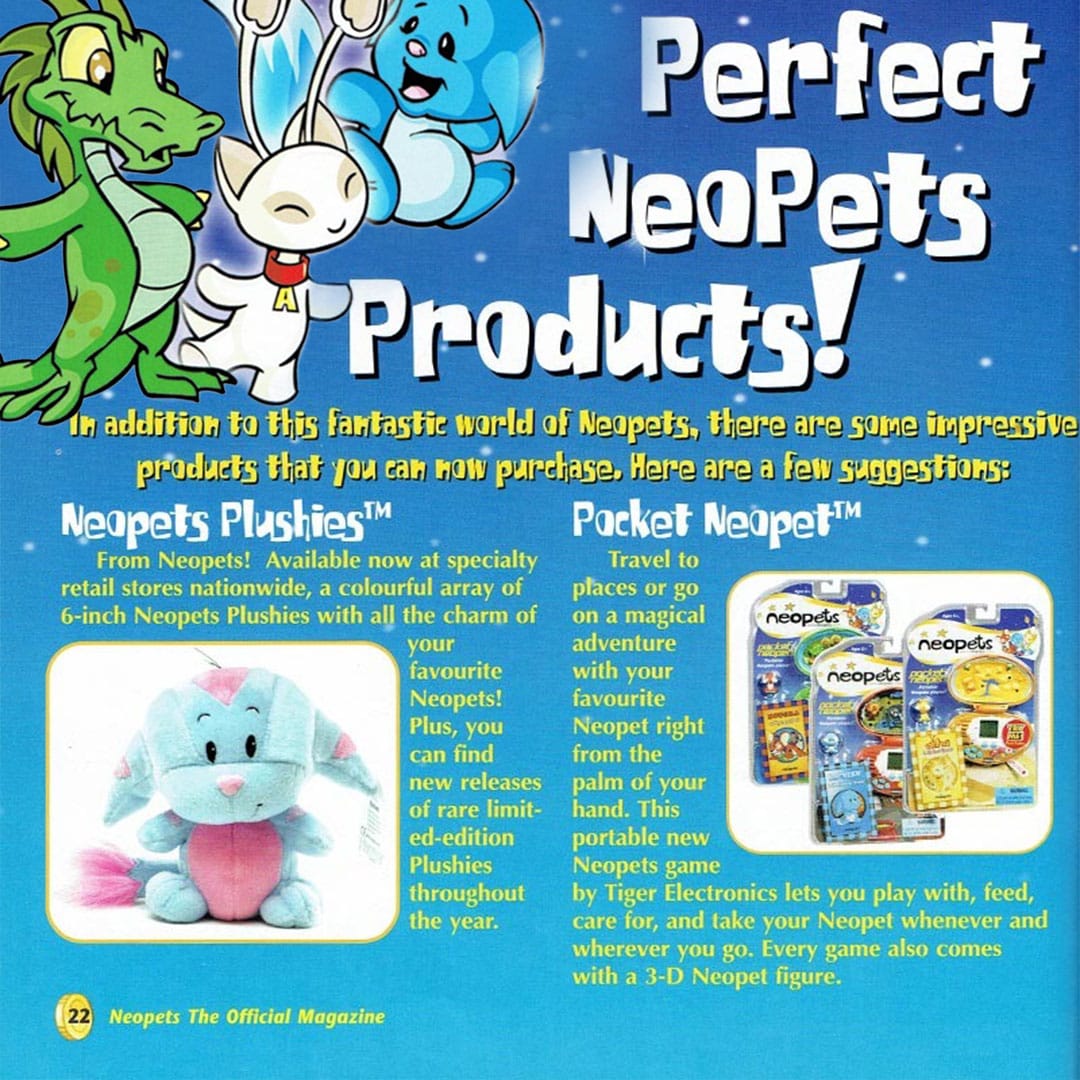 A poster marketing Neopets products