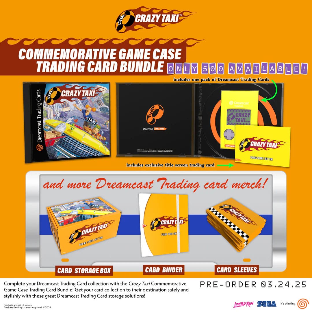 Advert for the Dreamcast trading cards Crazy Taxi Edition