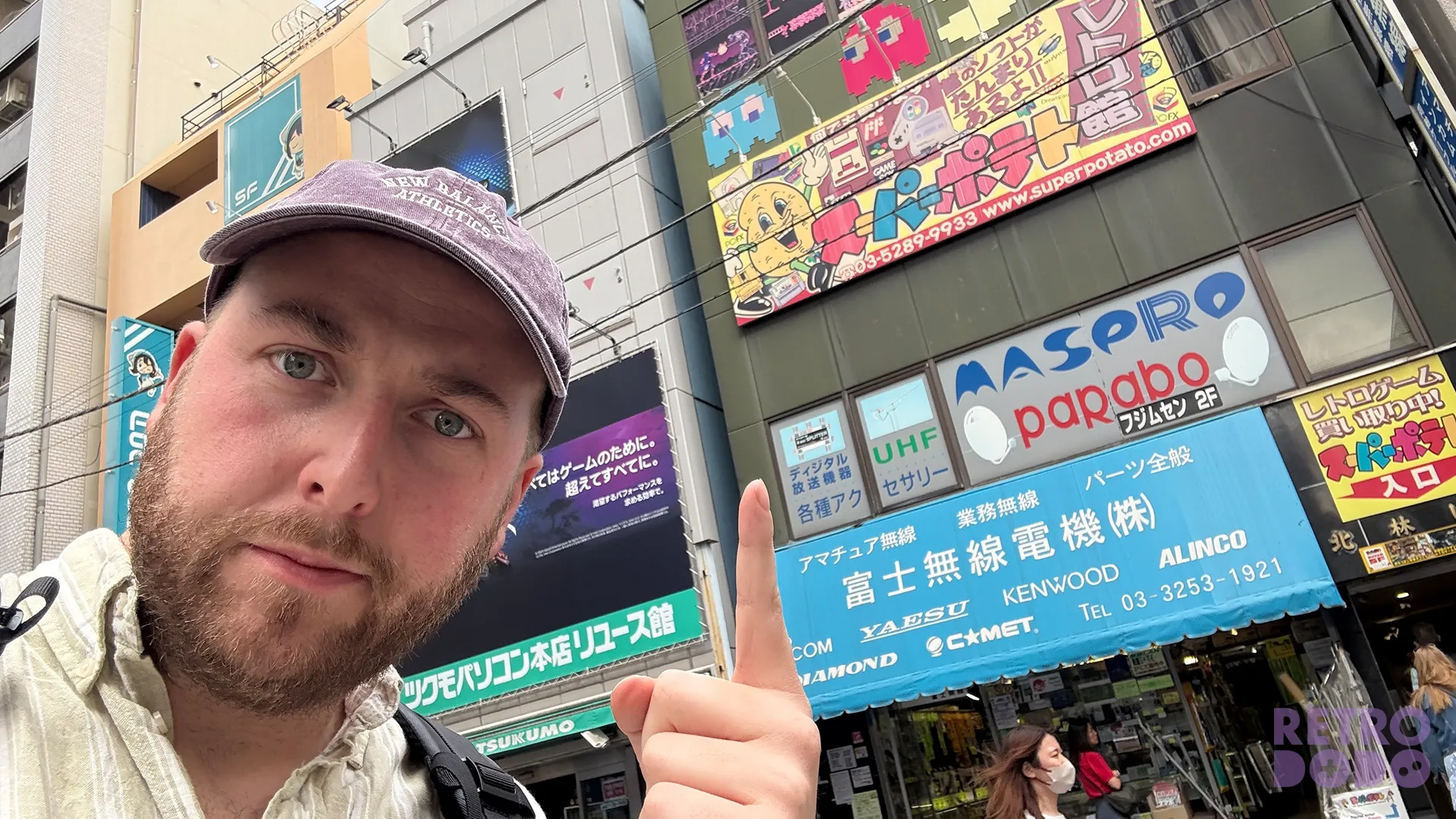 Brandon pointing at Super Potato