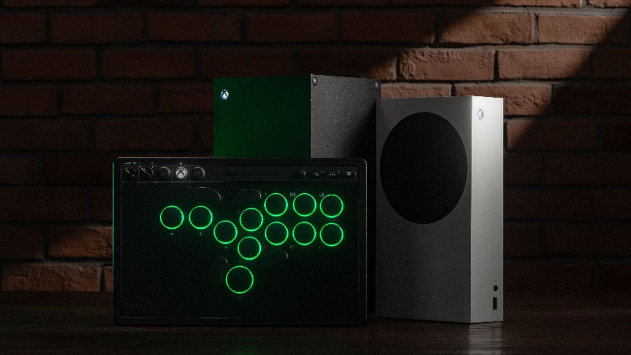 Black Arcade Controller with Green lights
