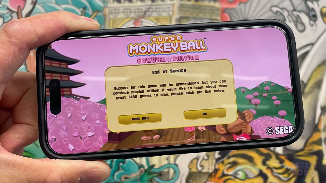 Discontinued service message Sega