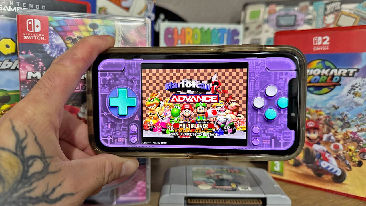 Home screen for Mario kart R Advance on Delta, showcasing the Retro Dodo Delta Skin