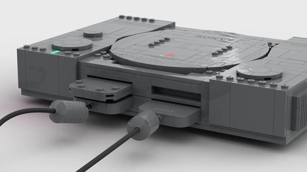 Close up of the LEGO PS1