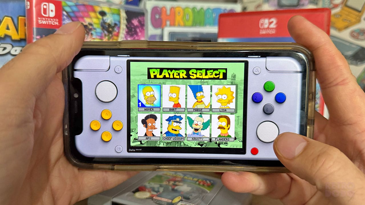 Simpsons KArt 64 Character selection screen