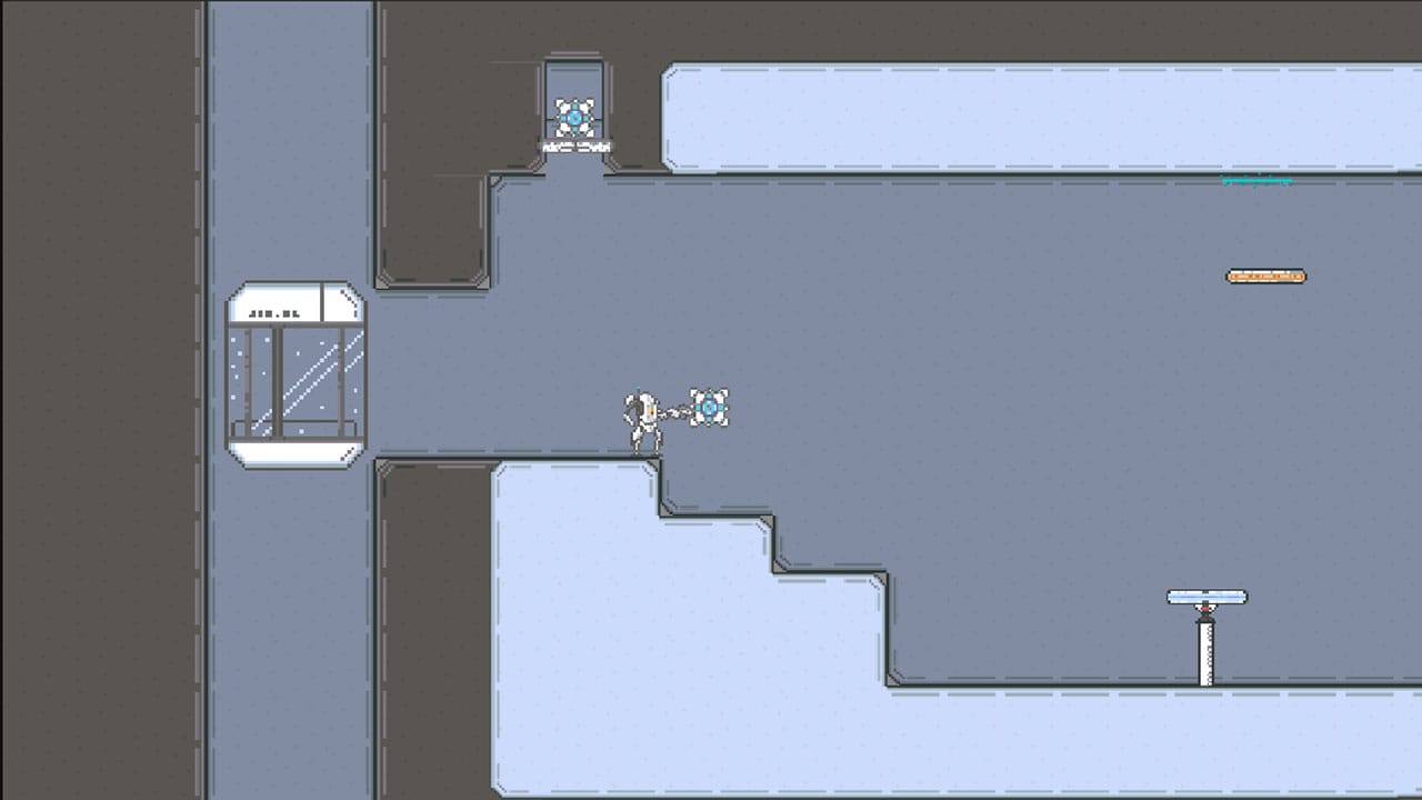 Portal demake gameplay showing 2D graphics