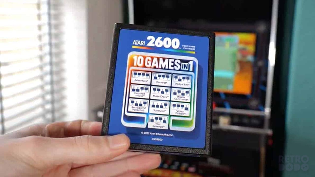 10 in 1 cartridge held by Rob from Retro Dodo