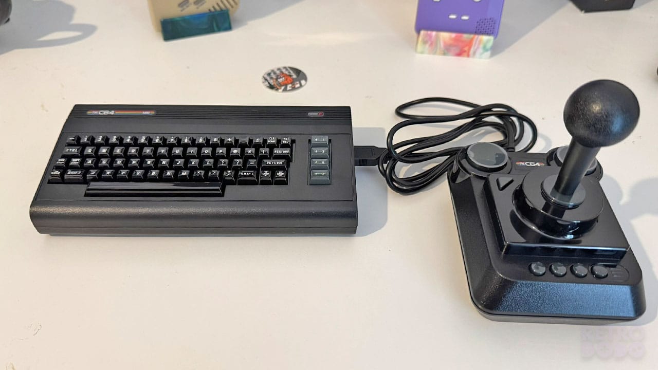 C64 MIni and Joystick hooked up