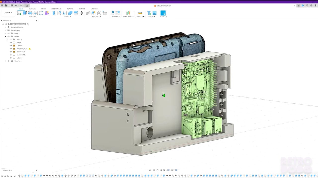 CAD Drawing of a Nintendo 3DS Dock