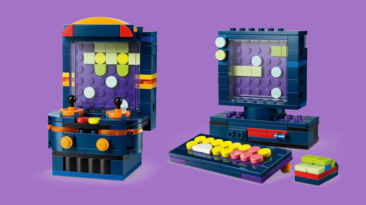 LEGO Arcade cabinet (left) and PC (right)