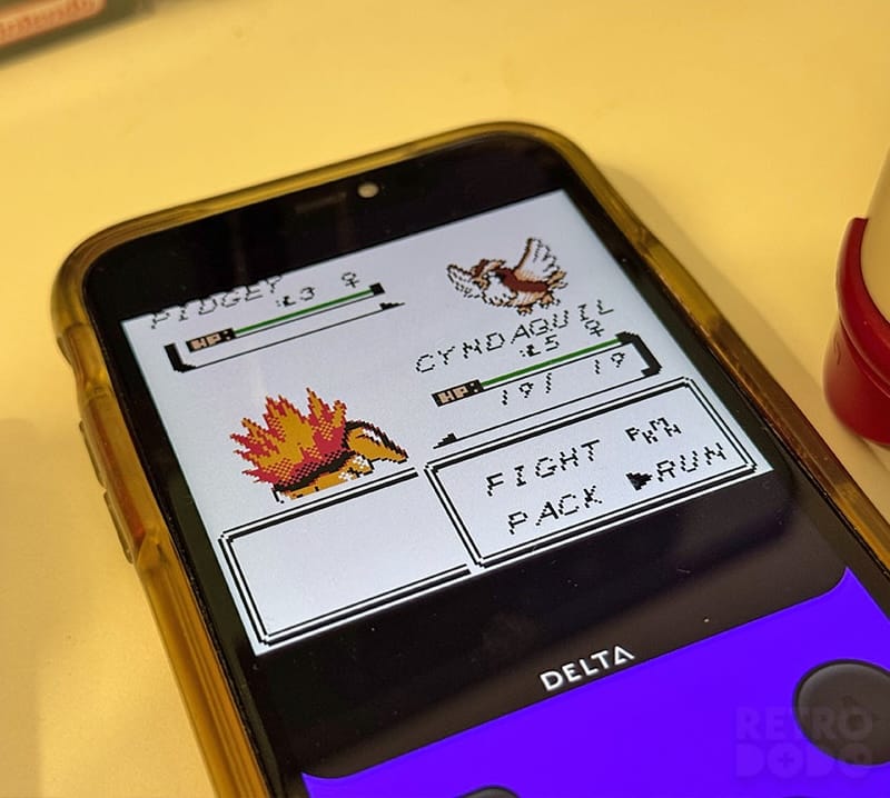 A Pokemon battle with new text