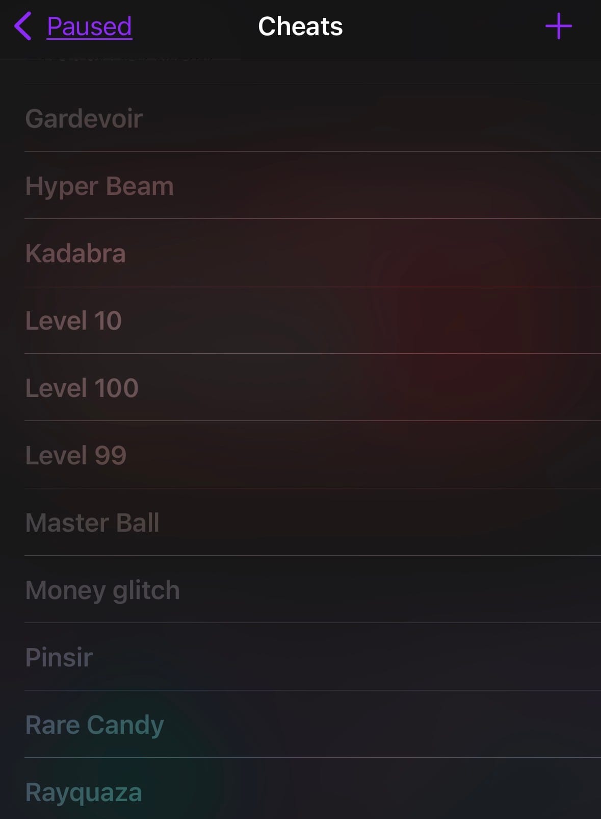 Cheat names on Delta