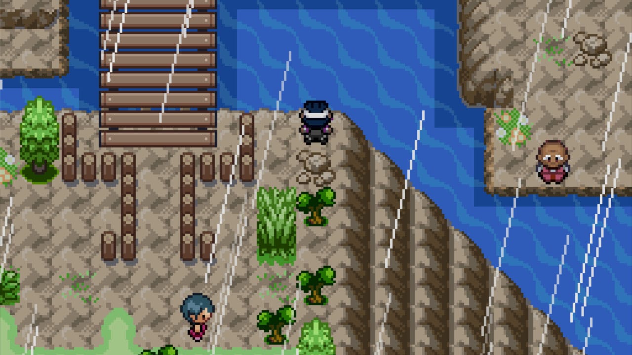 Rain on an island in Pokémon Luminous Land