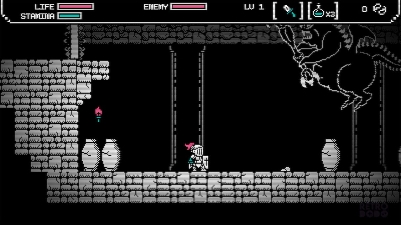 A knight standing still holding a shield