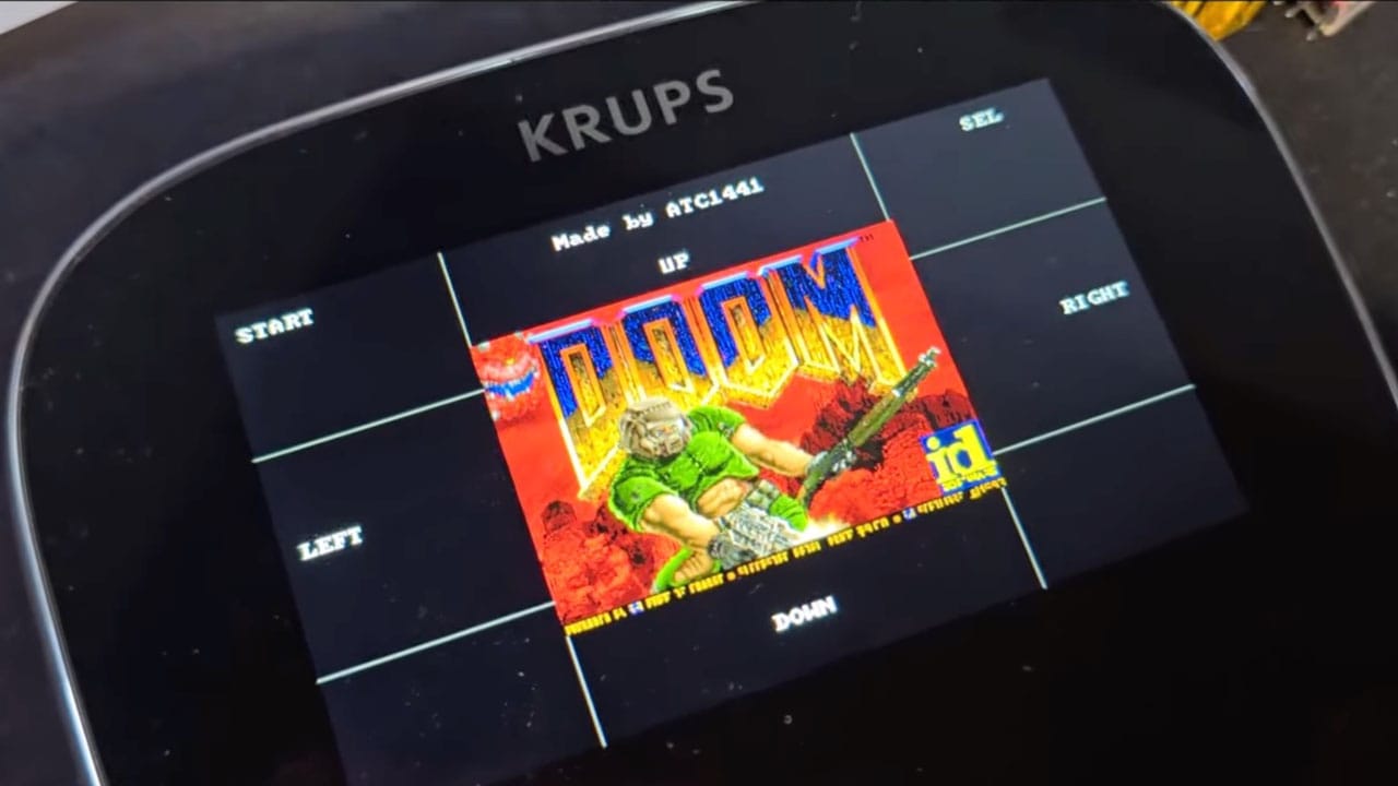 Doom running on a touch screen