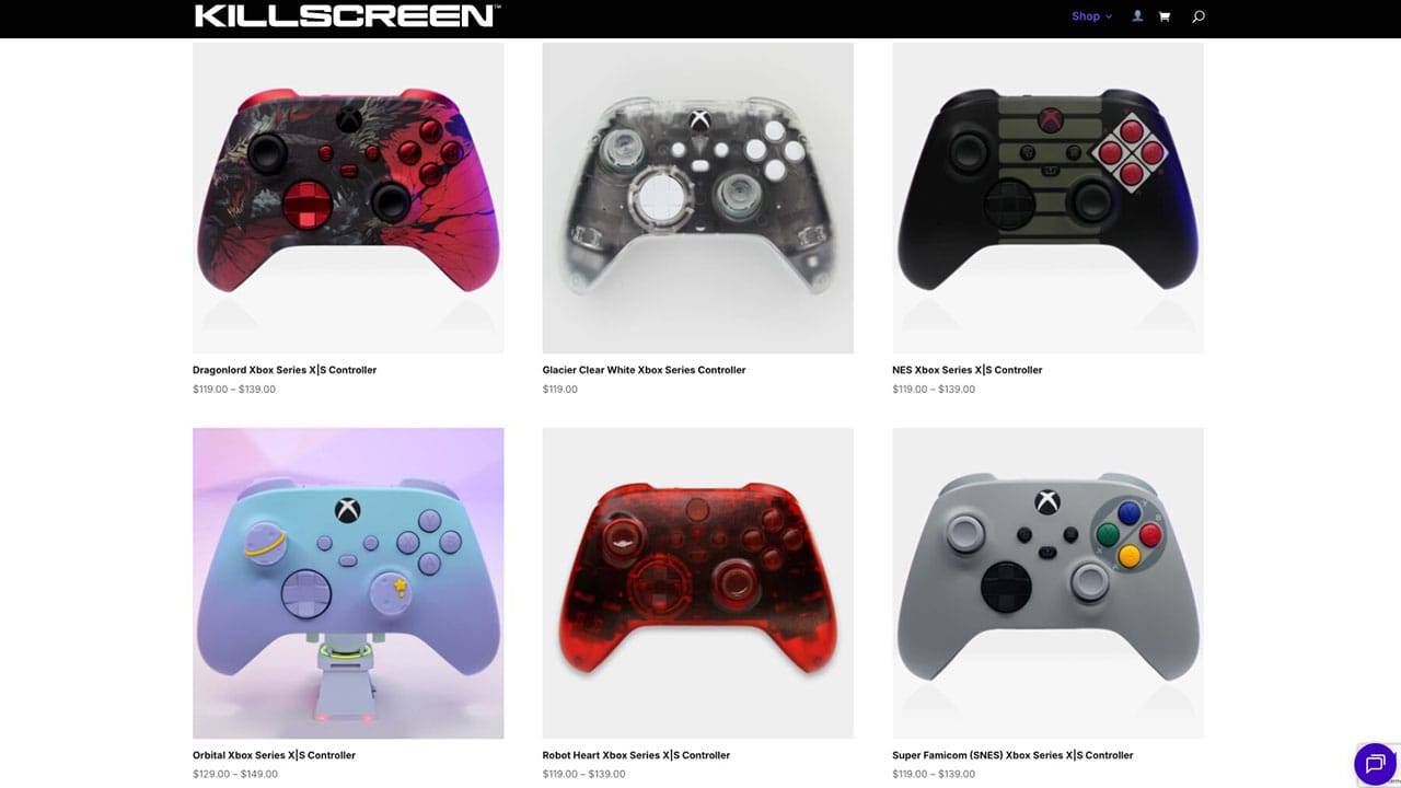 Screenshot of Xbox controllers from Killscreen