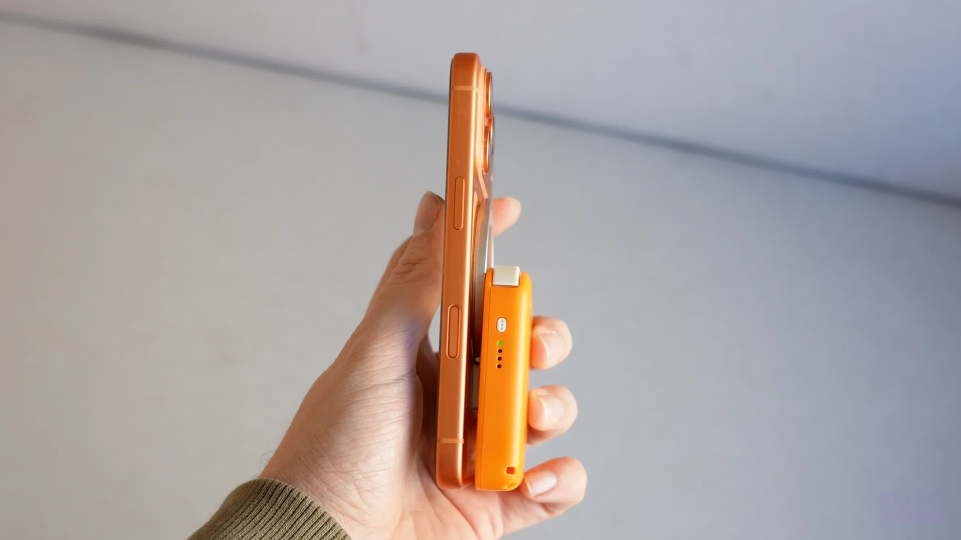 Side view of a mobile connected to the M4 mobile controller