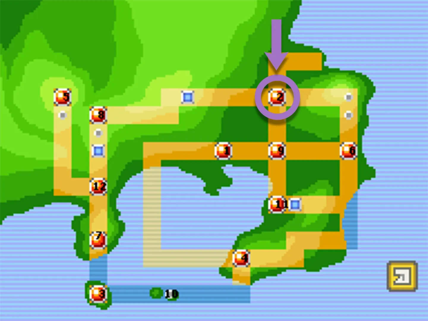 Mewtwo's location on the Kanto Map