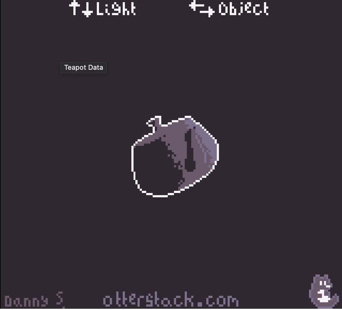 A teapot being shaded 