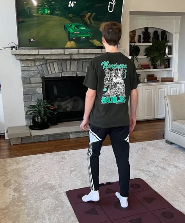 Gamr Pad in use with a driving game