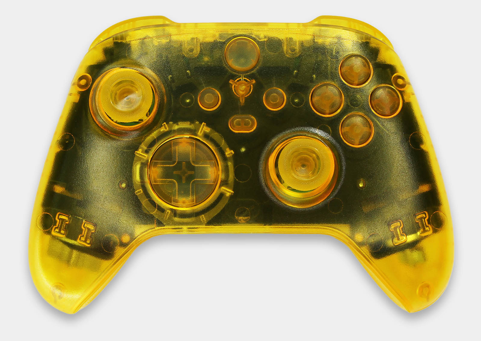 Close up of the Amber Xbox controller