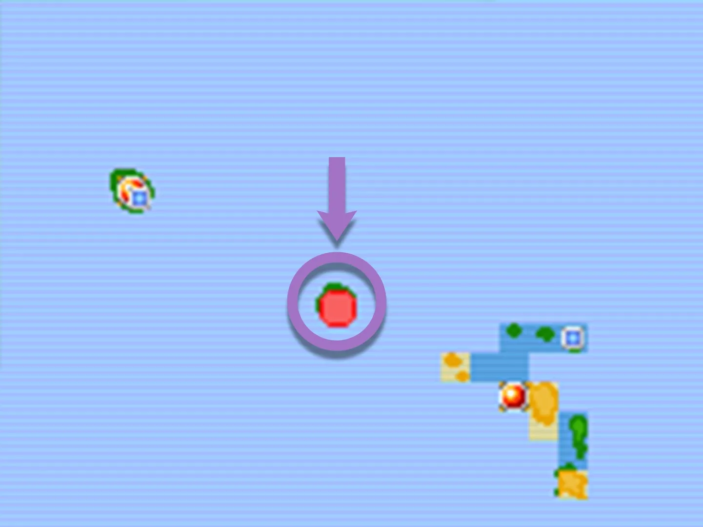 Island map for Lugia's location