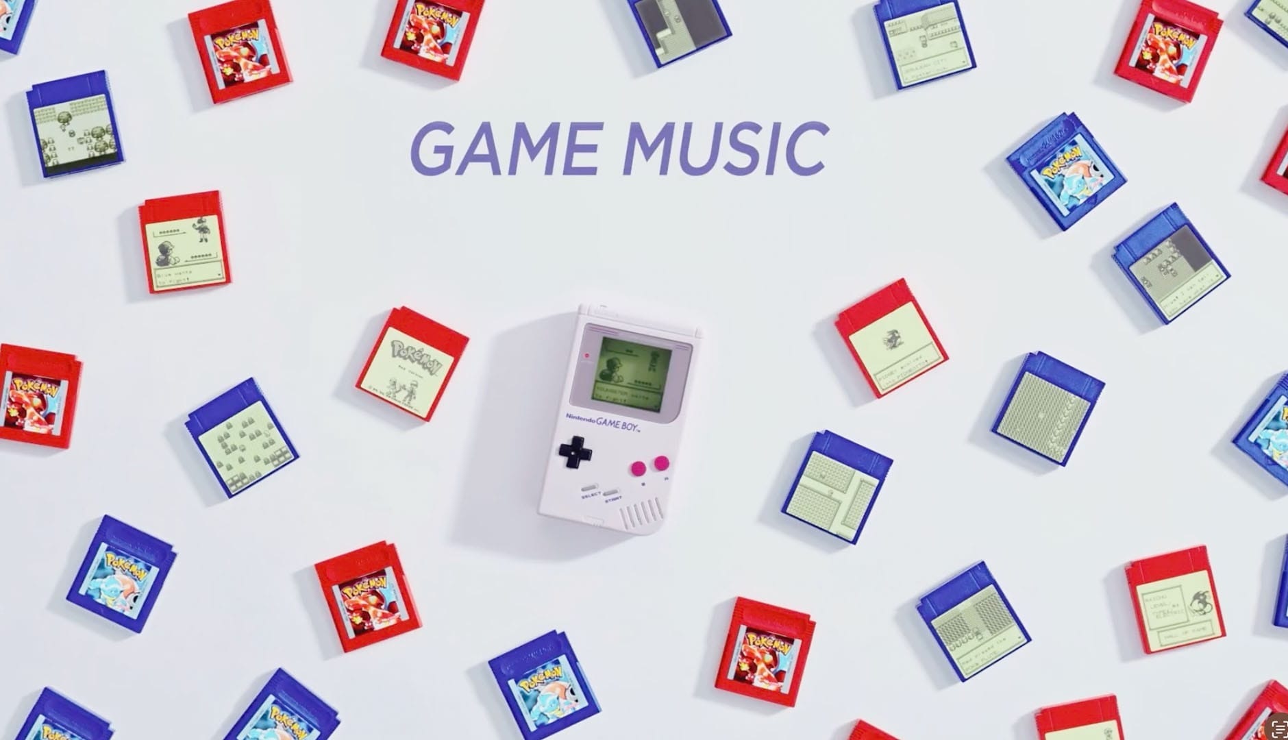 Game Boy with cartridges around it