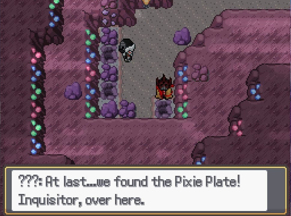 Narrative in a cave during gameplay in Pokémon Iritum