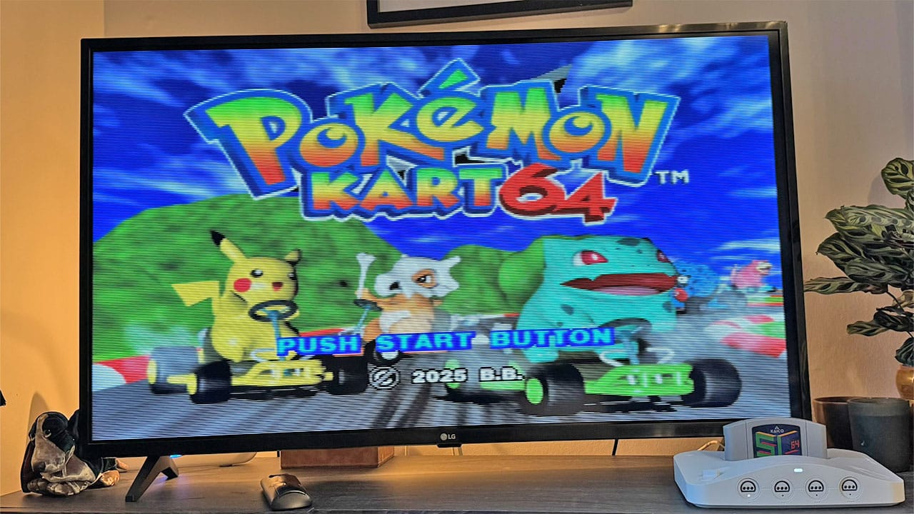 Pokémon Kart 64 playing on the Analogue 3D