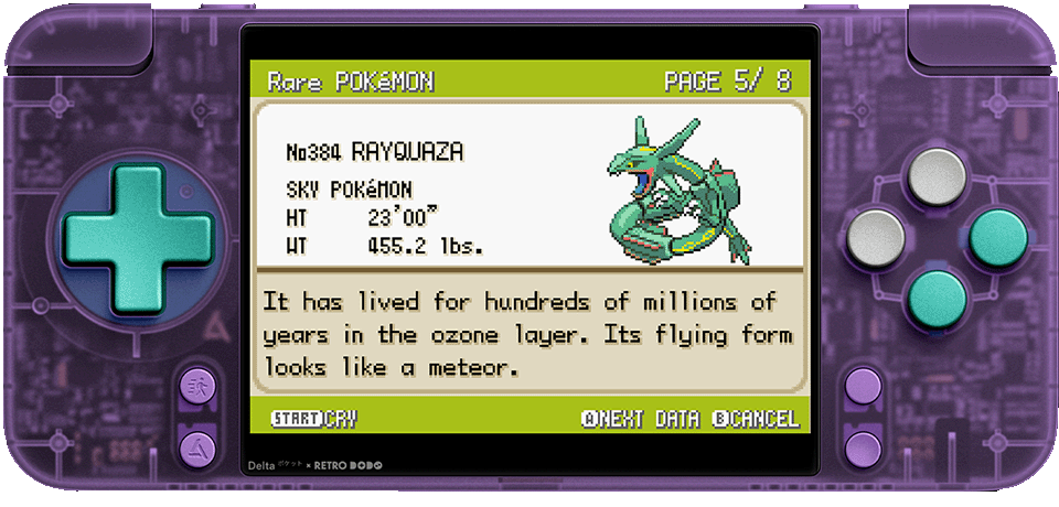 Rayquaza Pokédex entry