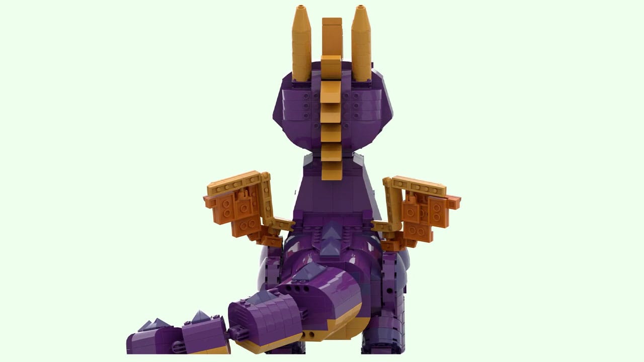 Reverse view of Spyro LEGO build