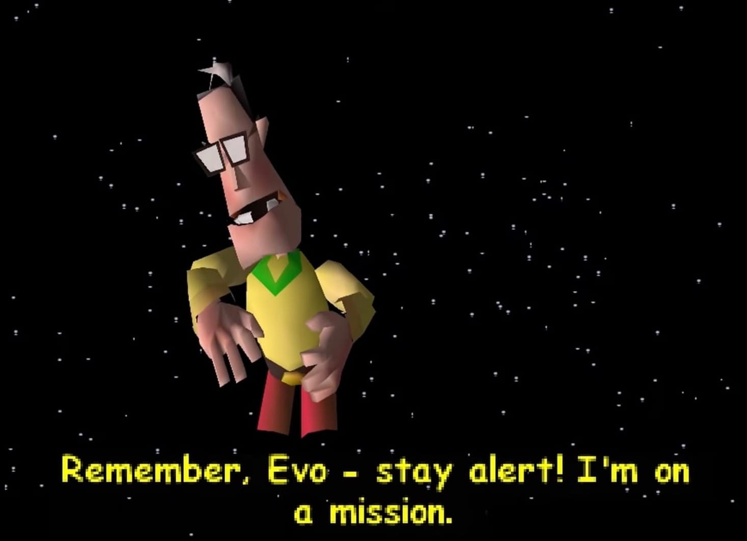 Dan Danger chatting to Evo on Space Station Silicon Valley