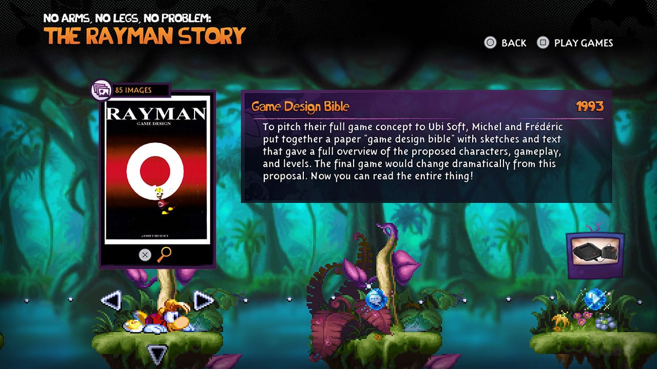 The Rayman Story interactive menu