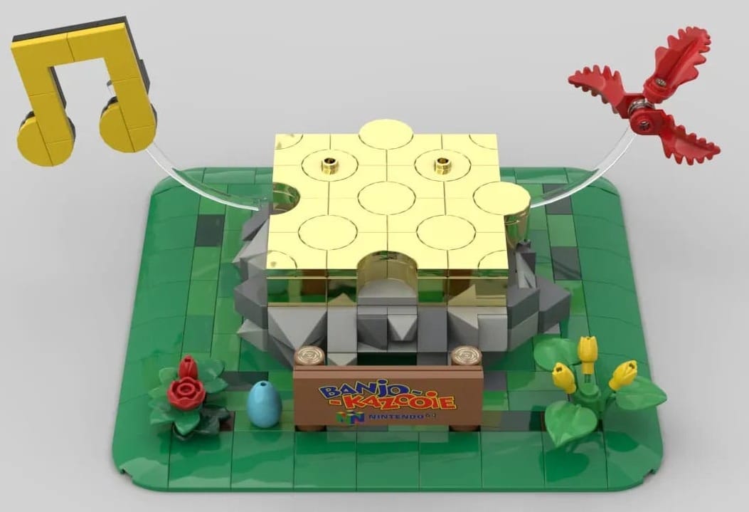 The Golden Jiggy plinth Banjo & Kazooie stand on