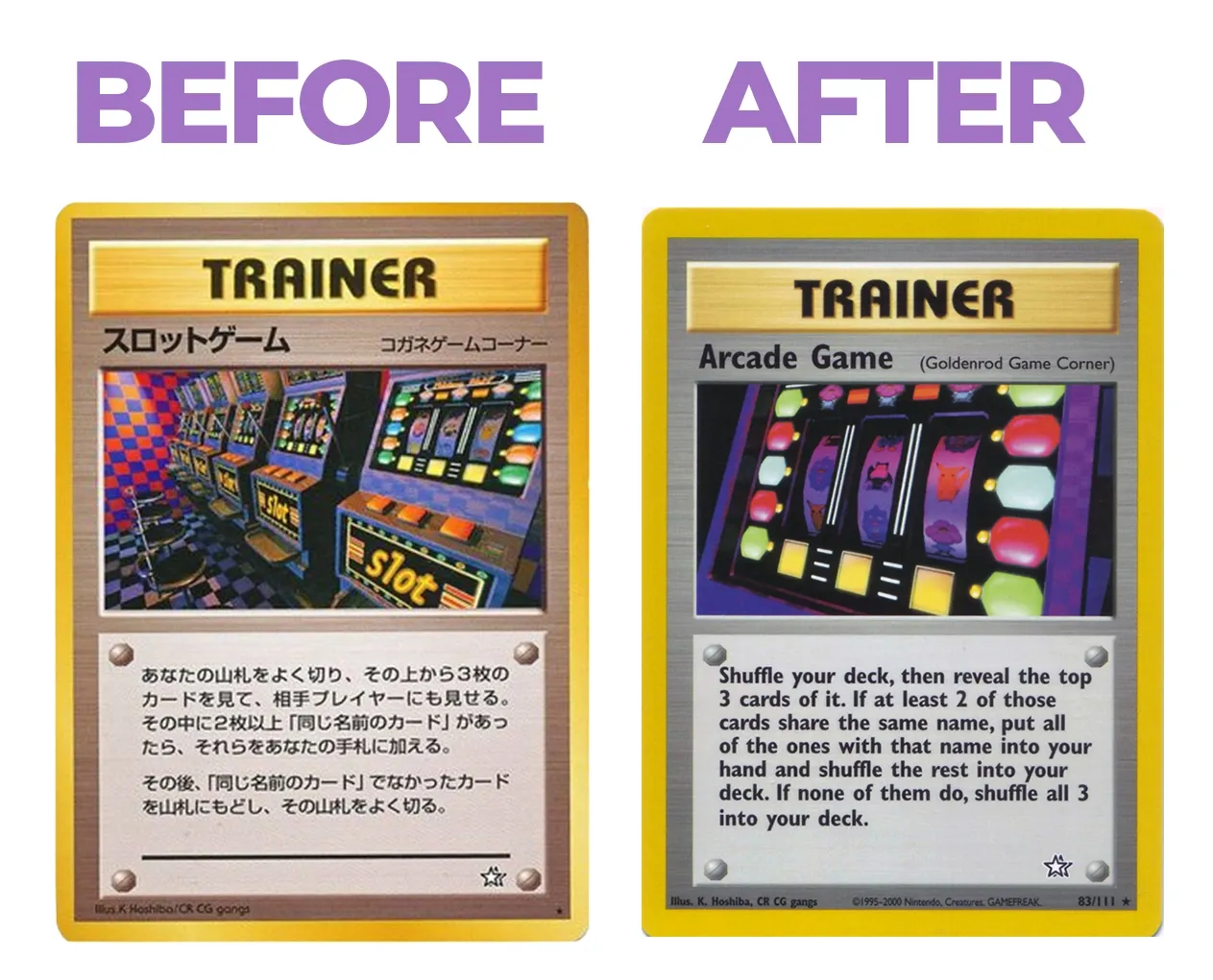 arcade machine banned Pokemon card