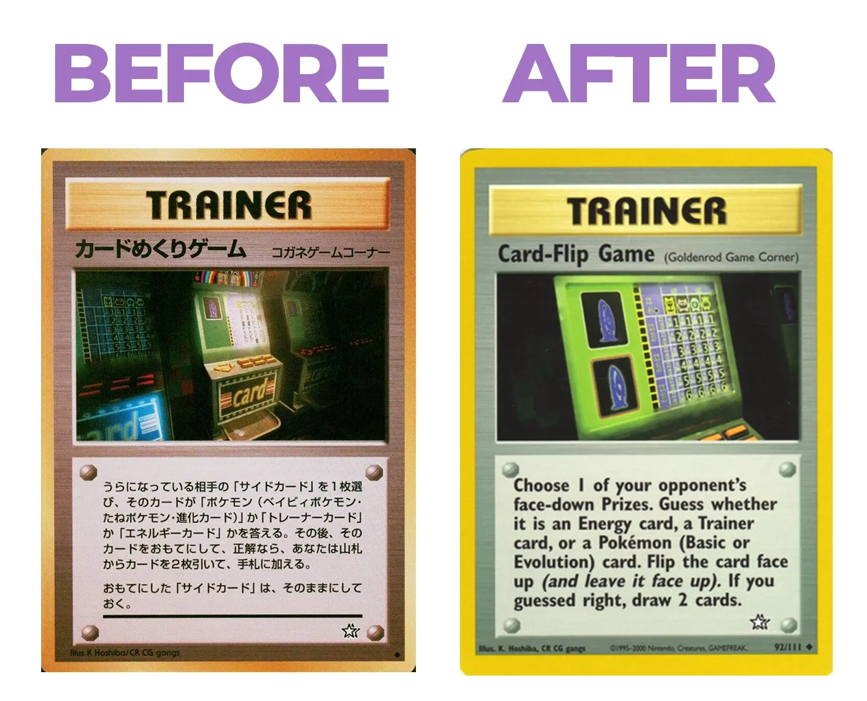 card flip game banned Pokemon card