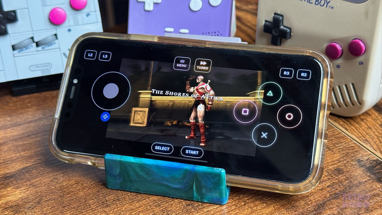 Chains of Olympus playing on an iPhone 11