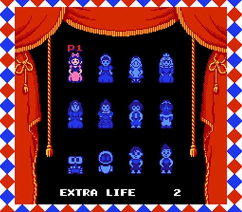 Disney character select in Super Mario Bros 2