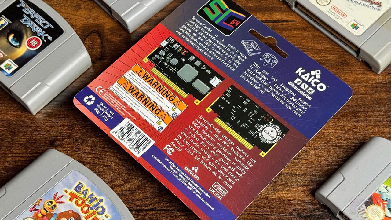 Reverse view of the packaging for the Kaico SummerCart 64 