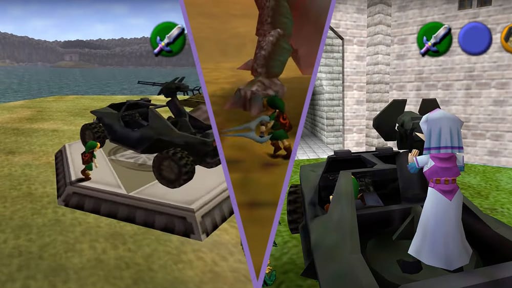 Images of Ocarina of Time mixed in with Halo gameplay