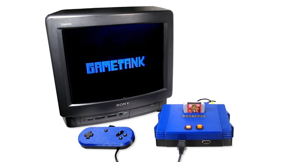 GameTank home console with a Sony CRT